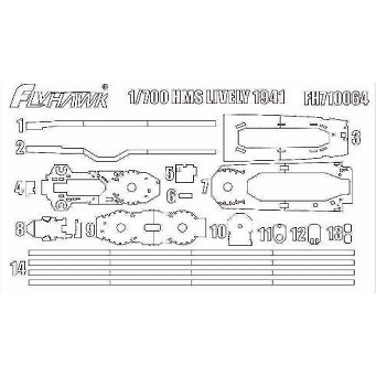 【新製品】710064 英海軍 駆逐艦 ライブリー 1941用マスキングシール