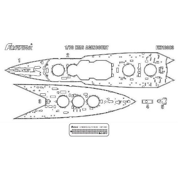 【新製品】710083 イギリス海軍 戦艦 エジンコート 木製甲板シート (FH1310用)