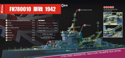 【新製品】780010)戦艦 ウォースパイト 1942 ディテールセット