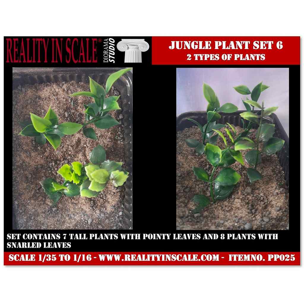 【新製品】PP025 1/16-1/35 ジャングルの植物セット6 植物2種類入