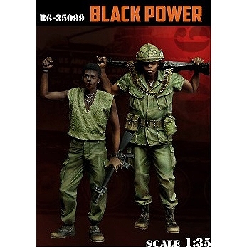 【新製品】35099)米 黒人兵セット「ブラックパワー」(2体セット)