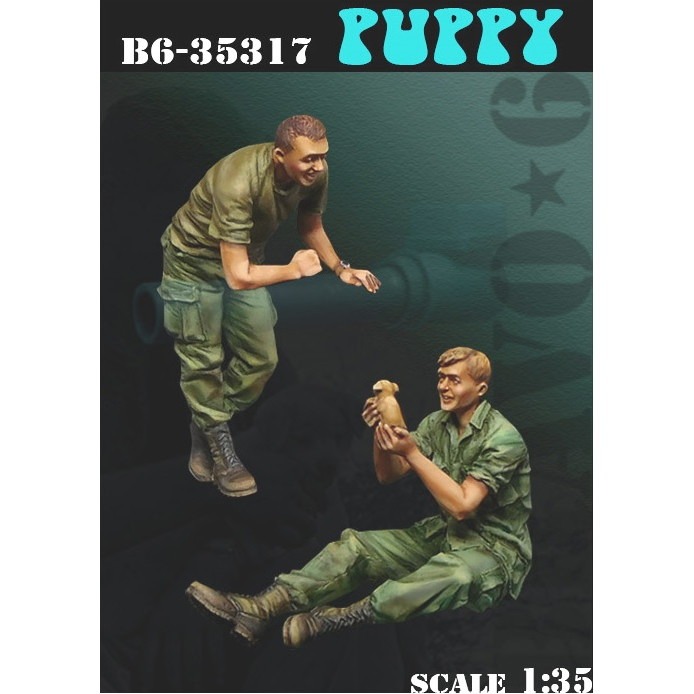 【新製品】35317 ベトナム戦争 米 「我が小隊のマスコット」子犬を抱える兵士