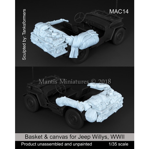【新製品】MAC14 WWII 米 ジープ車載品&バスケットセット(タミヤ用)