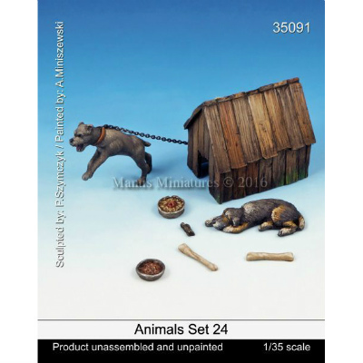 【新製品】35091)動物セット24 イヌと犬小屋