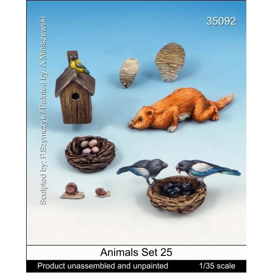 【新製品】35092)動物セット25 蜂の巣、小鳥の巣、猫