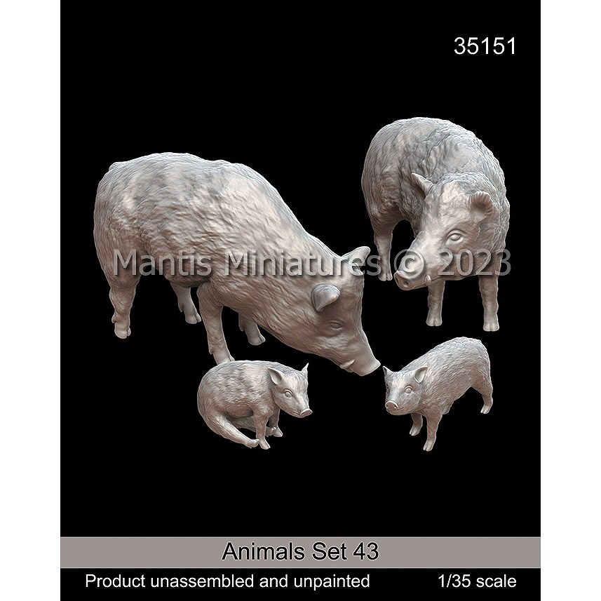 【新製品】35151 1/35 動物セット43 イノシシの親子