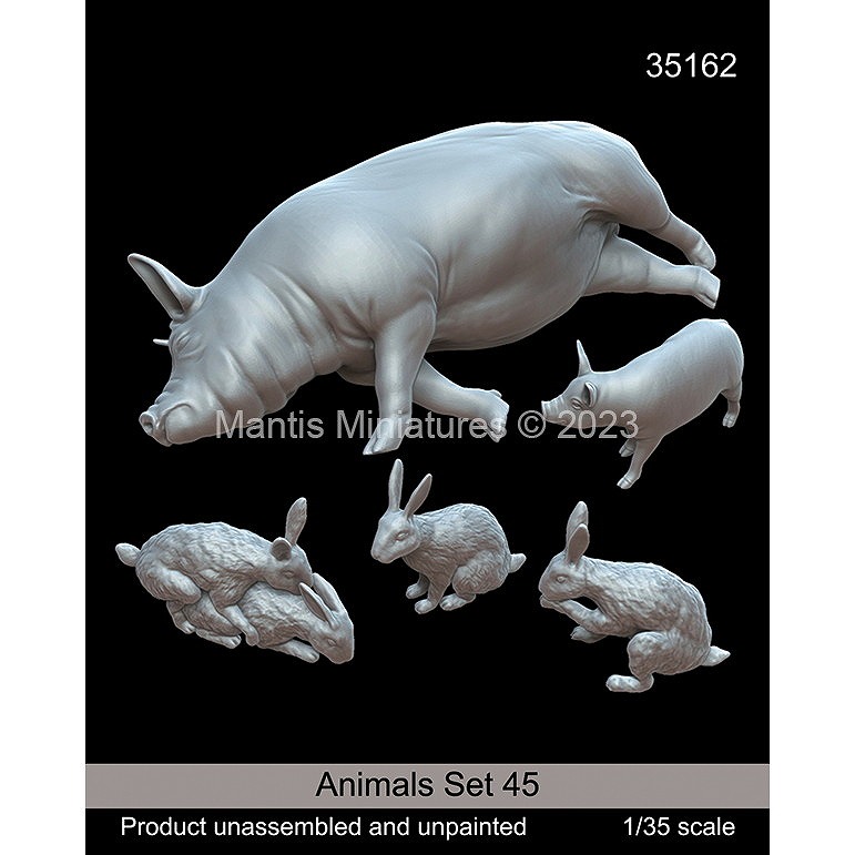 【新製品】35162 1/35 動物セット45 ブタとウサギ