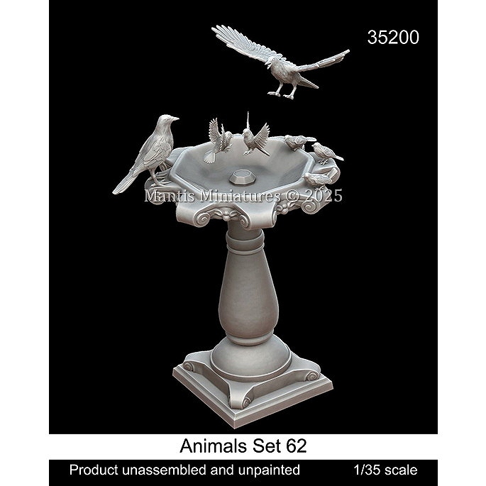 【新製品】35200 1/35 動物セット62 バードバスに集まる鳥