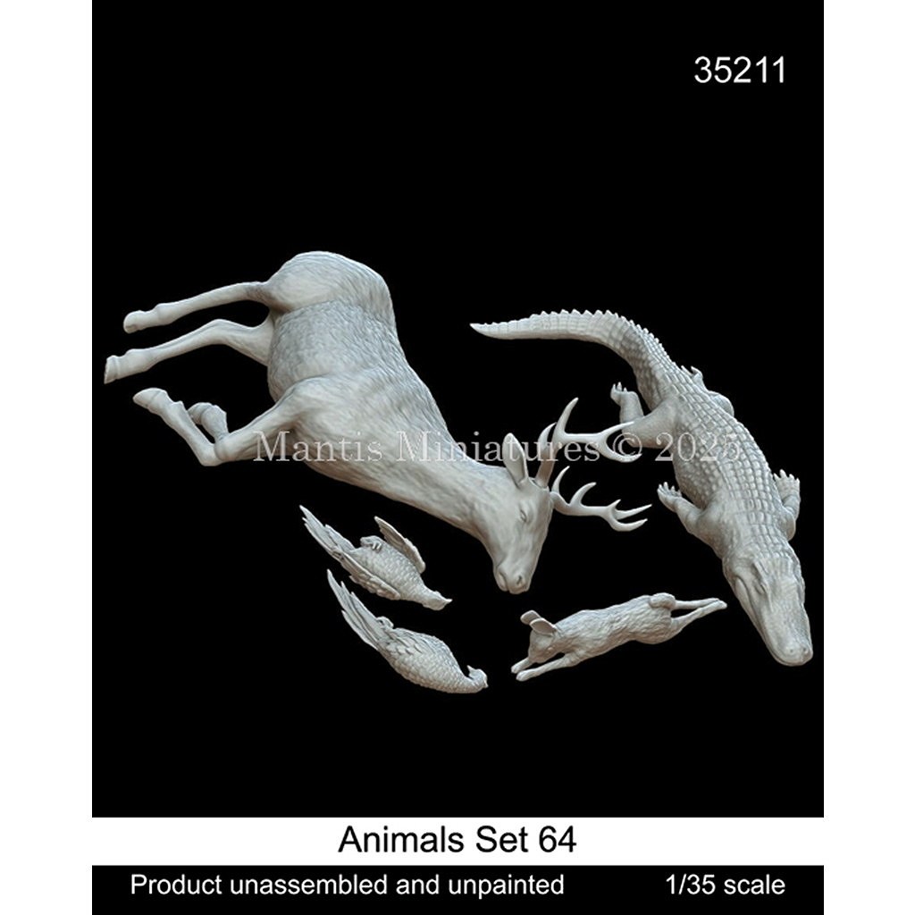 【新製品】35211 1/35 動物セット64 獲物となったワニ/シカ/ウサギ/鳥