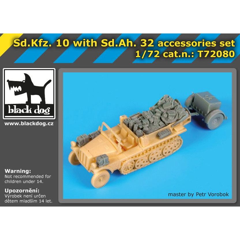 【新製品】T72080 Sd.Kfz.10 1トンハーフトラック w/Sd.Ah.?32 トレーラー アクセサリーセット