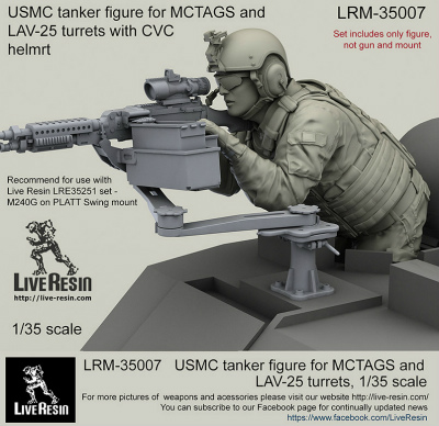 【新製品】LRM-35007)現用アメリカ海兵隊 MCTAGS/LAV-25砲塔 CVCヘルメット