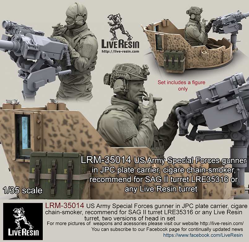 【再入荷】LRM-35014 現用アメリカ陸軍 スペシャルフォースガンナー JPCプレート SAGII砲塔(LRE-35316)