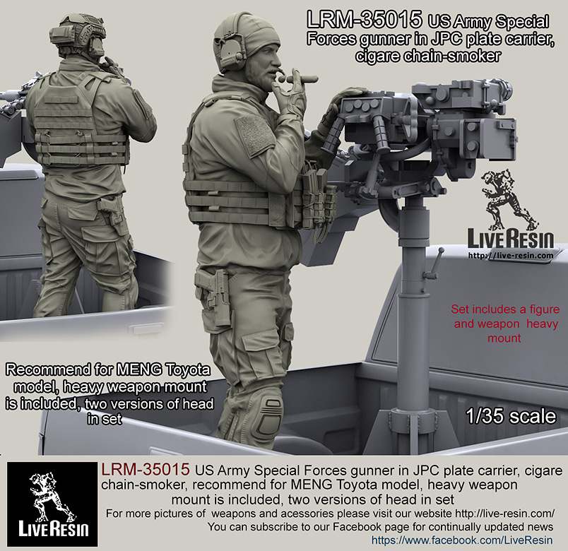【新製品】LRM-35015)現用アメリカ陸軍 スペシャルフォースガンナー JPCプレート モンモデル・トヨタ