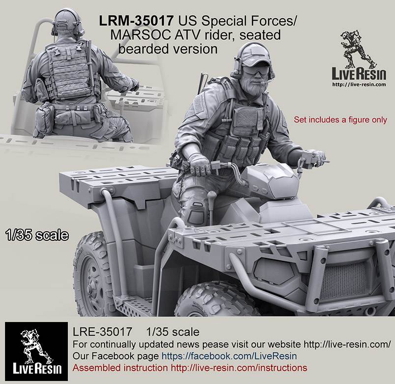 【新製品】LRM-35017 現用アメリカ陸軍 特殊部隊 MARSOC ATVライダー 2013-2015 着座 髭面