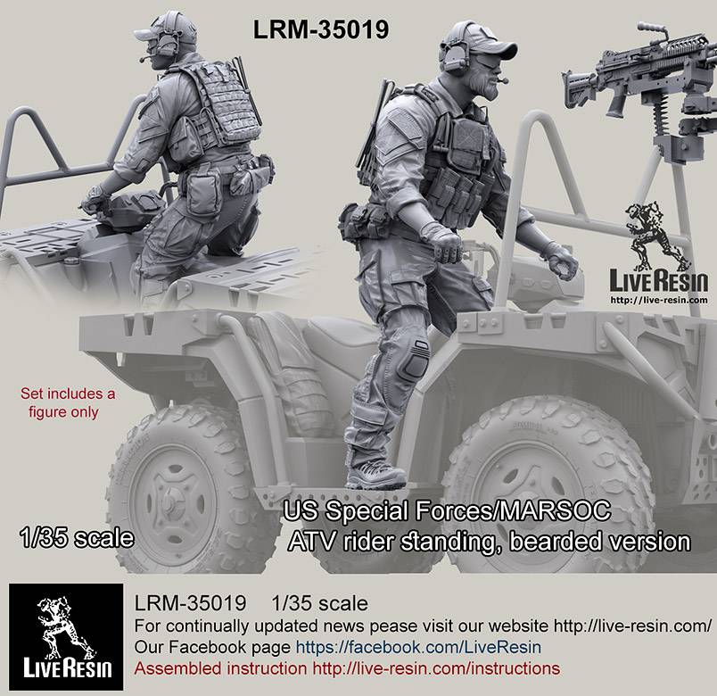 【新製品】LRM-35019 現用アメリカ陸軍 特殊部隊 MARSOC ATVライダー 2013-2015 立ちポーズ 髭面