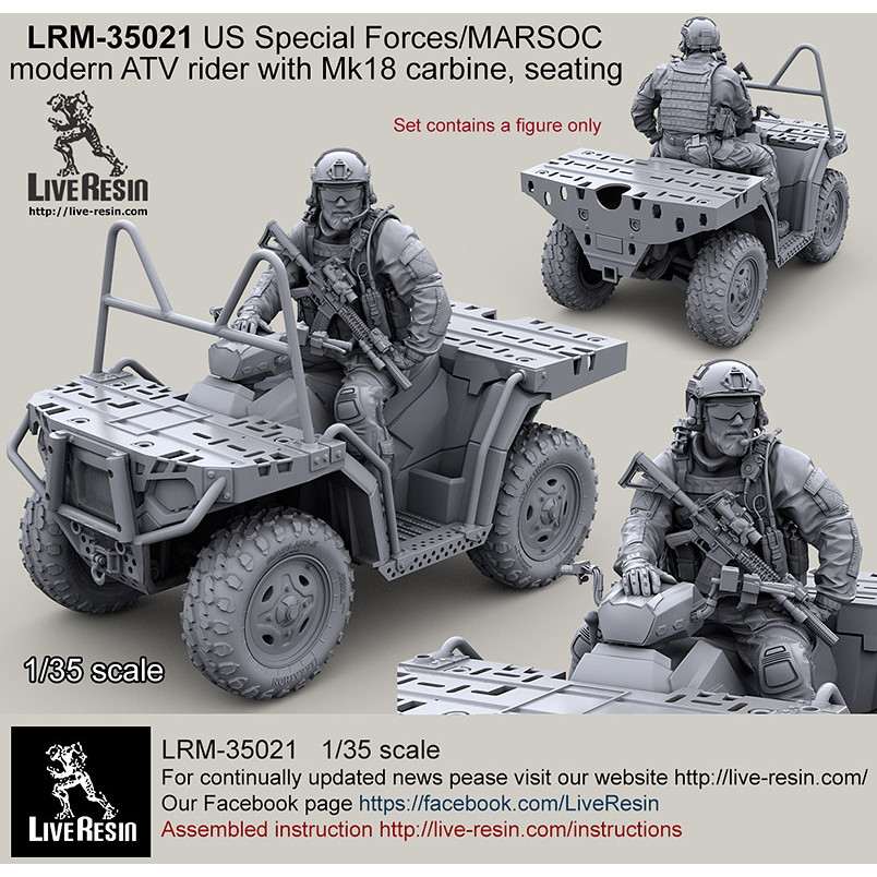 【新製品】LRM-35021 現用アメリカ陸軍 特殊部隊 MARSOC ATVライダー 座りポーズ w/Mk18 カービン