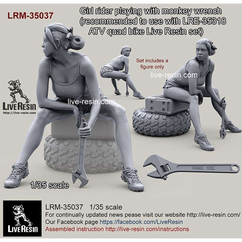 【新製品】LRM-35037 女性ライダー モンキーレンチで遊び中