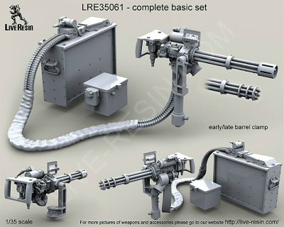 【新製品】[2013623506109] LRE-35061)M134D Minigun on Vertical Arm Mount with early/late barrel clamp (with/without flash supressor) and 3000 Round Vehicle Magazine with Booster Assembly and SLAB battery