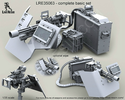 【新製品】[2013623506307] LRE-35063)M134D Minigun with M89A Surefire HellFighter Mount Assembly on Bearing Sleeve pedestal, Bearing Sleeve Extension and cute GPK armour shield (window variant) with late barrel clamp and 3000 Round Vehicle Magazine