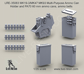 【新製品】[2013623508301] LRE-35083)Mk.19-3/Mk47 Mk93 多目的弾薬ホルダー & PA70 60mm 弾薬缶、弾帯