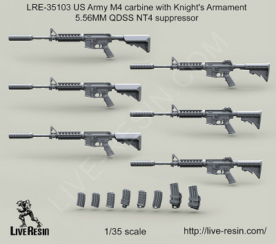 【新製品】[2013623510304] LRE-35103)US Army M4 carbine with Knight's Armament 5.56MM QDSS NT4 suppressor