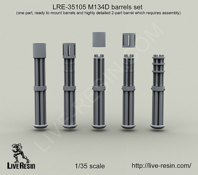 【新製品】[2013623510502] LRE-35105)M134D barrels set (one part, ready to mount barrels and highly detailed 2-part barrel which requires assembly)