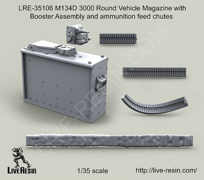 【新製品】[2013623510601] LRE-35106)M134D 3000 Round Vehicle Magazine with Booster Assembly and ammunition feed chutes