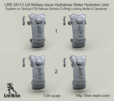 【新製品】[2013623511301] LRE-35113)US Military Issue Hydramax Water Hydration Unit System on Tactical ITW Nexus Grimloc D-Ring Locking Molle II Carabiner