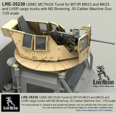 【新製品】LRE-35230)MCTAGS - Marine Corps Transparent Armored Gun Shield USMC Turret for MTVR MK23 and MK25 and LVSR cargo trucks. M2 Machine gun is included.