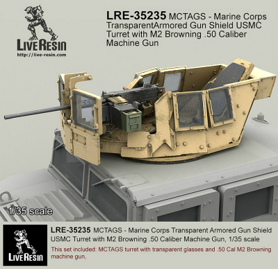 【新製品】LRE-35235)MCTAGS - Marine Corps Transparent Armored Gun Shield USMC Turret with M2 Browning .50 Caliber Machine Gun. M2 Machine gun is included.