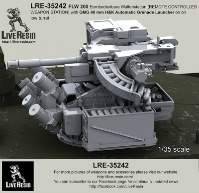 【新製品】LRE-35242)FLW 200 Eernbedienbare Waffenstation (REMOTE CONTROLLED WEAPON STATION) with GMG 40 mm H&K Automatic Grenade Launcher on low turret for Leopard2A7 - Leopard 2PSO, Boxer GTK, Dingo 2, etc