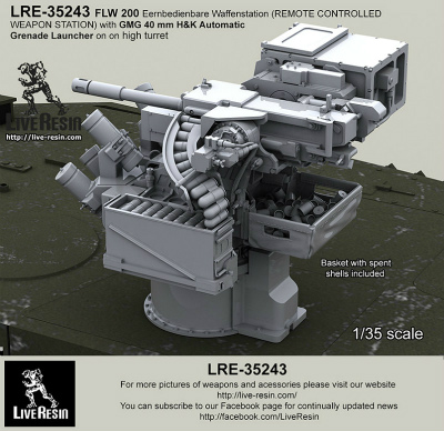 【新製品】LRE-35243)FLW 200 Eernbedienbare Waffenstation (REMOTE CONTROLLED WEAPON STATION) with GMG 40 mm H&K Automatic Grenade Launcher on high turret for Leopard2A7 - Leopard 2PSO, Boxer GTK, Dingo 2, etc