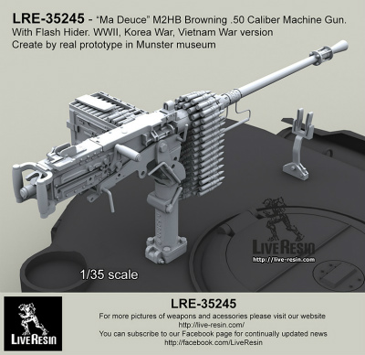 【新製品】LRE-35245)M2HB Browning .50 Caliber Machine Gun with flash hider TANK version WWII - Korean War - Vietnam War - Cold War period