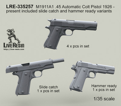 【新製品】LRE-35257)M1911A1 .45 Automatic Colt Pistol 1926 - present included slide catch and hammer ready variants