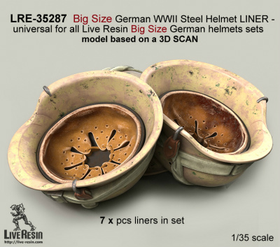 【新製品】LRE-35287)Big Size German WWII Steel Helmet LINER - universal for all Live Resin German helmets