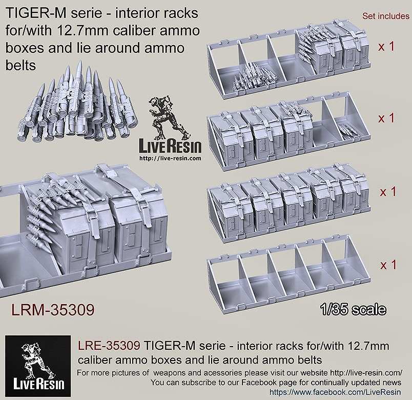 【新製品】LRE-35309)TIGER-M serie - interior racks for/with 12.7mm caliber ammo boxes and lie about ammo belts