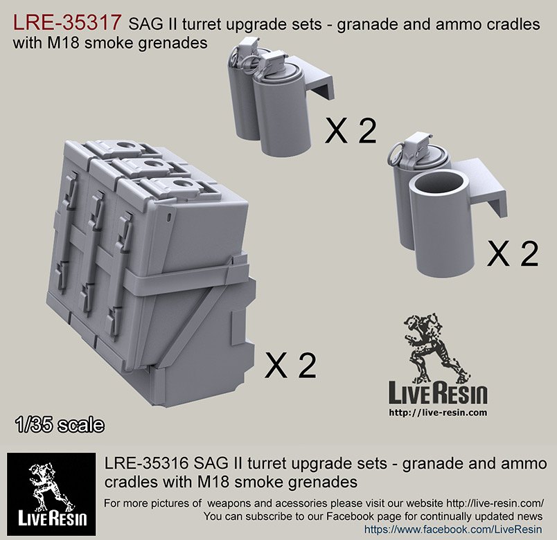 【新製品】LRE-35317)SAG turret typeII upgrade sets-ammo boxes and cradles with M18 smoke grenades