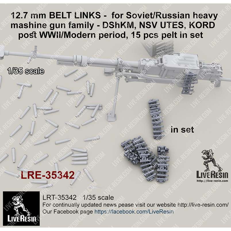 【新製品】LRE-35342 12.7 mm BELT LINKS - for Soviet/Russian heavy mashine gun family - DShKM, NSV UTES, KORD - post WWII/Modern period, 80 pcs in set