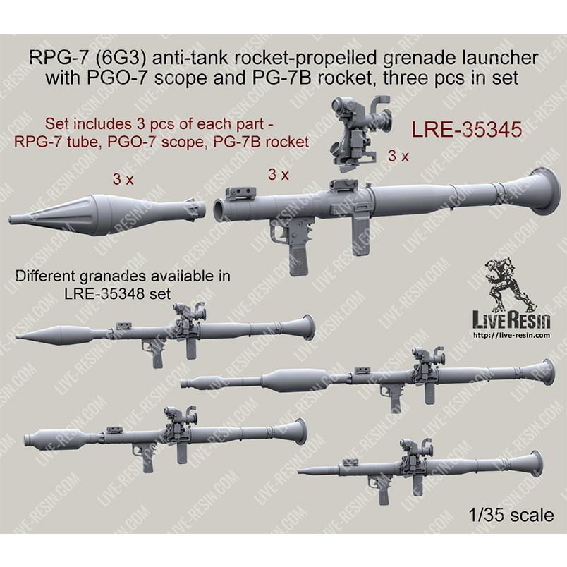 【新製品】LRE-35345 RPG-7 (6G3) anti-tank rocket-propelled grenade launcher with PGO-7 scope and PG-7B rocket, 3 pcs in set