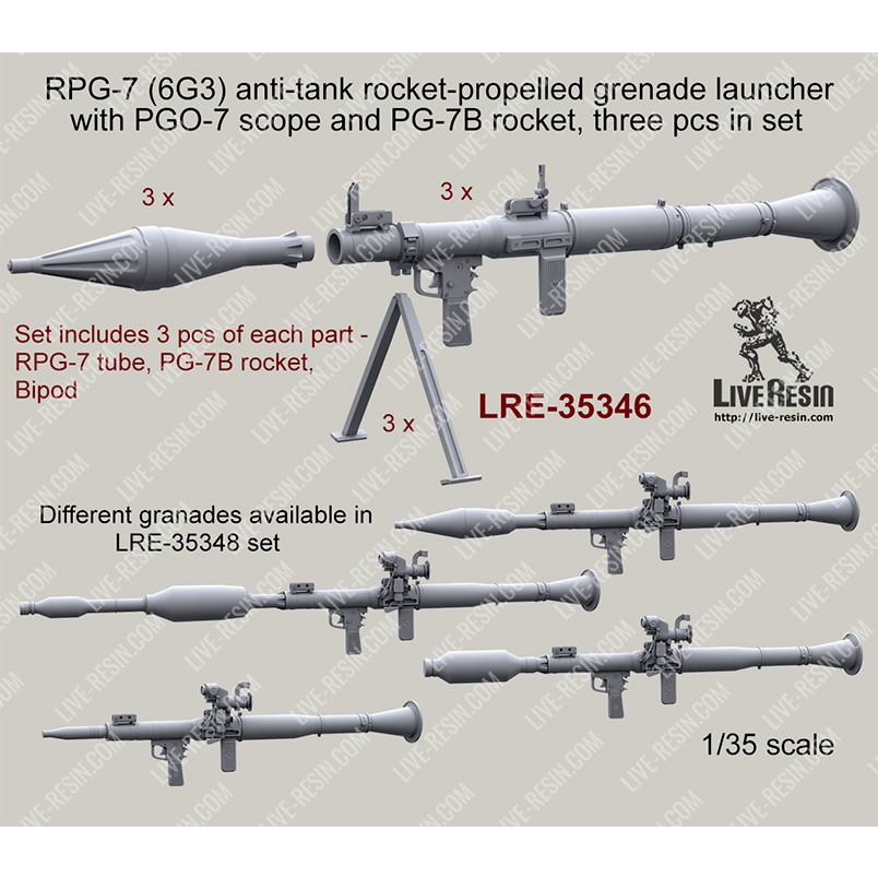 【新製品】LRE-35346 RPG-7 (6G3) anti-tank rocket-propelled grenade launcher with mechanical sight, bipod and PG-7B rocket, 3 pcs in set