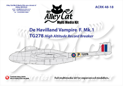 【新製品】[2013694701809] ACRK48-18)デ・ハビランド ヴァンパイア F.Mk.I 高高度記録機