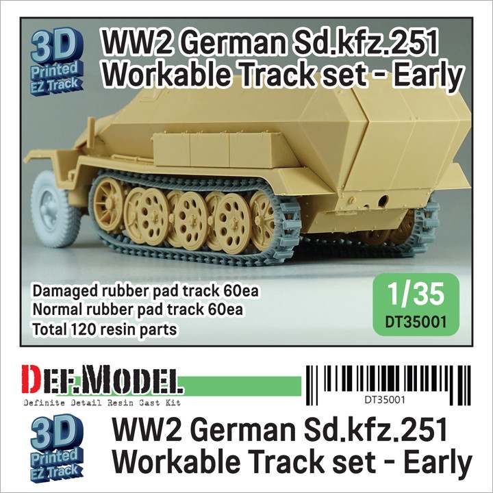 【新製品】DT35001 1/35 WWII ドイツ Sd.kfz.251用初期型可動履帯セット(各社用)