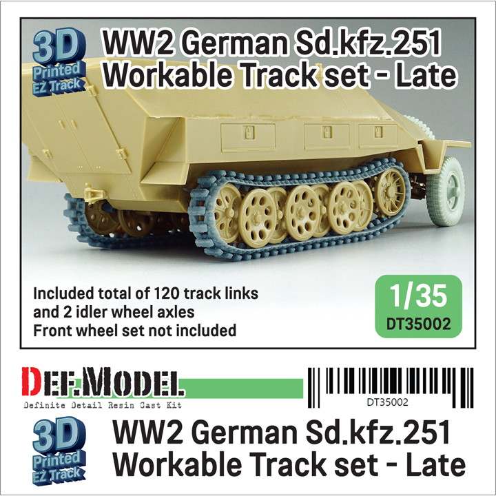 【新製品】DT35002 1/35 WWII ドイツ Sd.kfz.251用後期型可動履帯セット(各社用)