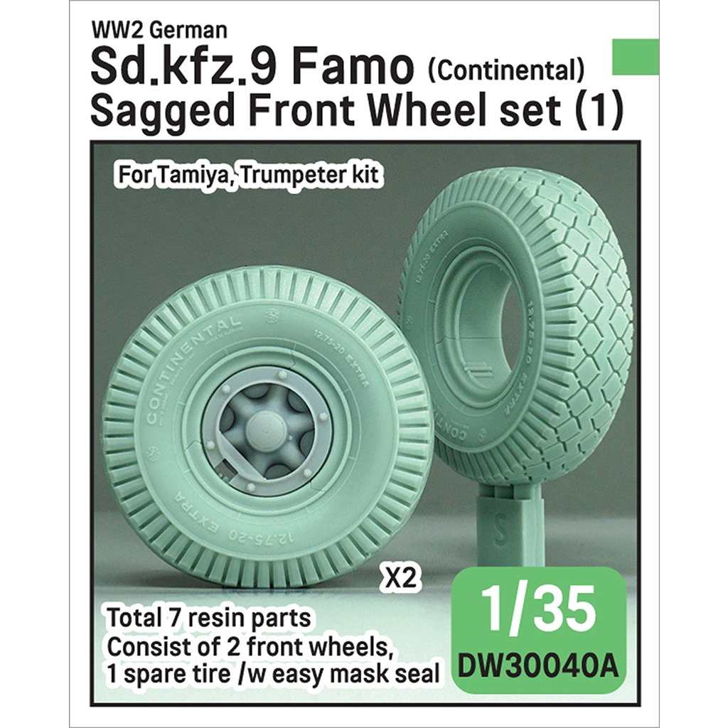 【新製品】DW30040A WWII ドイツ Sd.Kfz.9 ファモ 自重変形タイヤセット