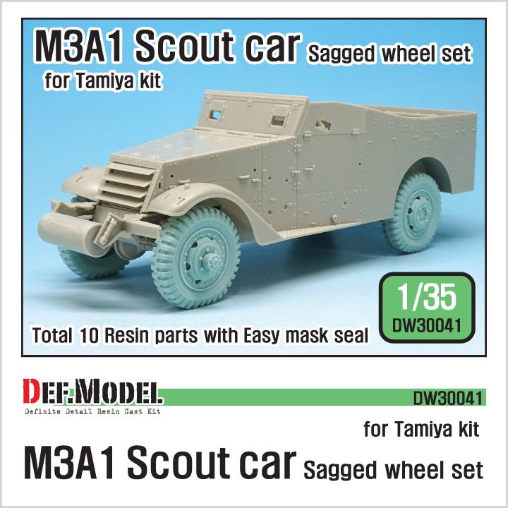 【新製品】DW30041 WWII アメリカ M3A1 スカウトカー 自重変形タイヤセット