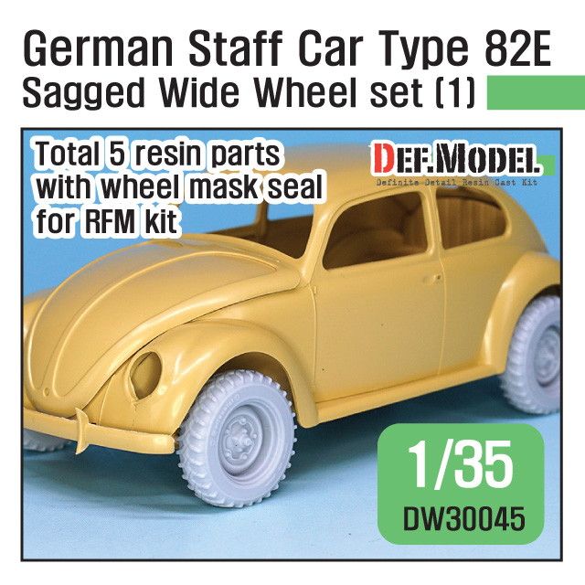 【新製品】DW30045 WWII ドイツ フォルクスワーゲン タイプ82E スタッフカー 自重変形タイヤセット01 ワイド コンチネンタル