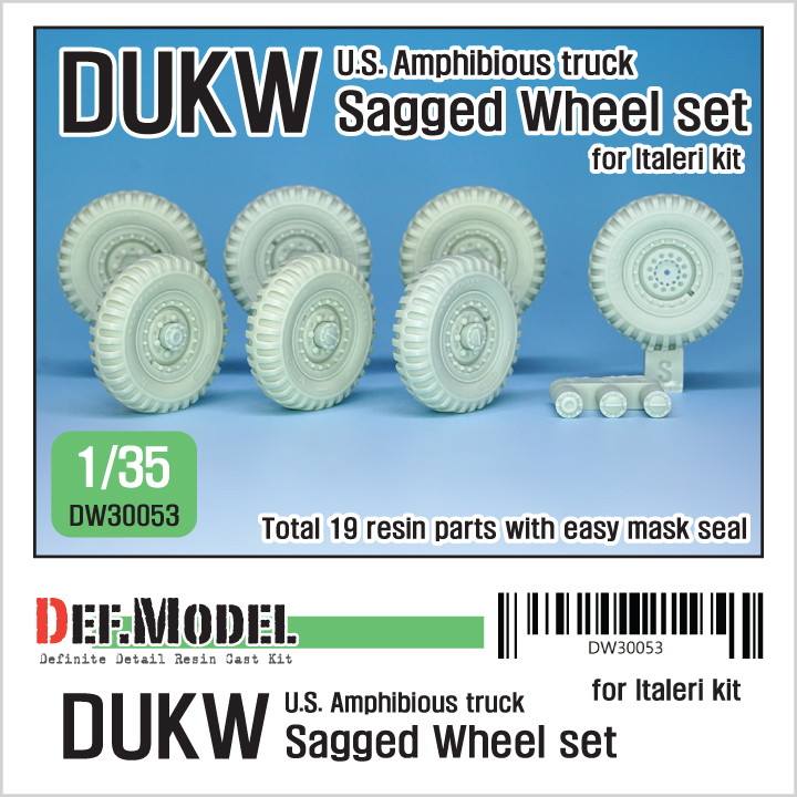 【新製品】DW30053 WWII アメリカ DUKW 水陸両用車 自重変形タイヤセット