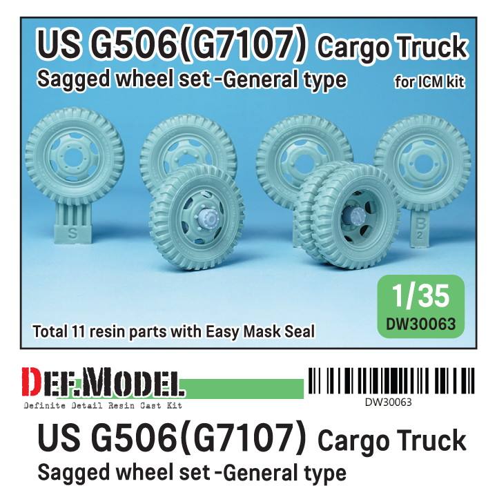 【新製品】DW30063 WWII アメリカ G506(G7107) カーゴトラック 一般タイプ自重変形タイヤセット