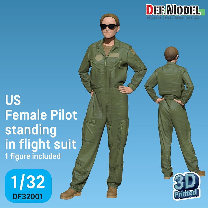 【新製品】DF32001 1/32 現用 アメリカ 女性パイロット フライトスーツ 立ちポーズ