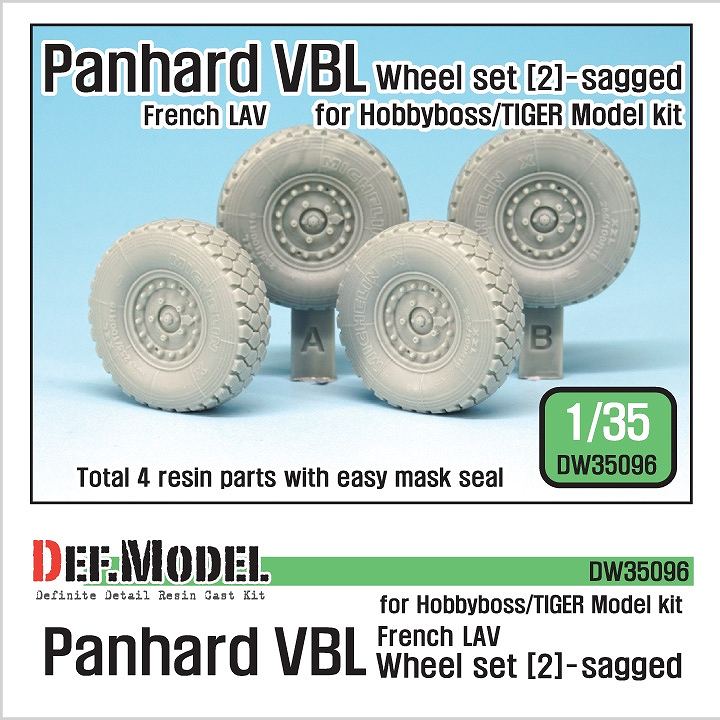 【新製品】DW35096)現用仏 パナール VBL装甲車 自重変形タイヤセット 2